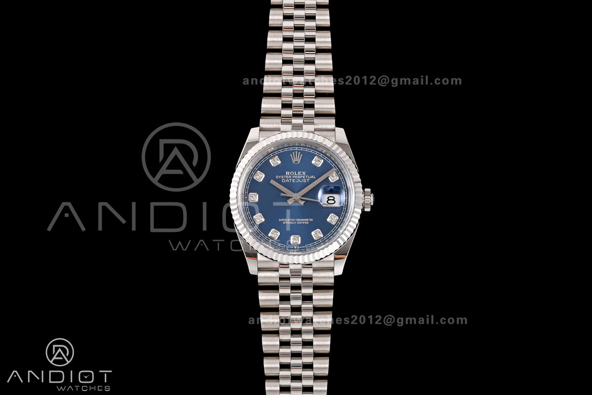 DateJust 36 126234 RWF 1:1 Best Edition Blue Diamonds Dial on Jubilee Bracelet JH3235 (Free Sprung)
